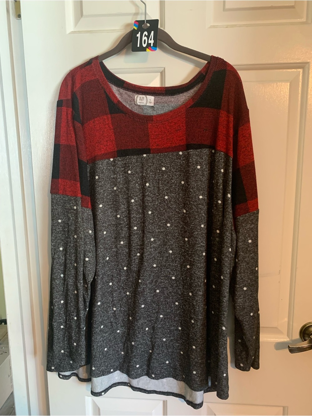 Maurices Red and Black Buffalo Plaid Pullover